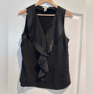 H&M Black Ruffle Sleeveless Blouse